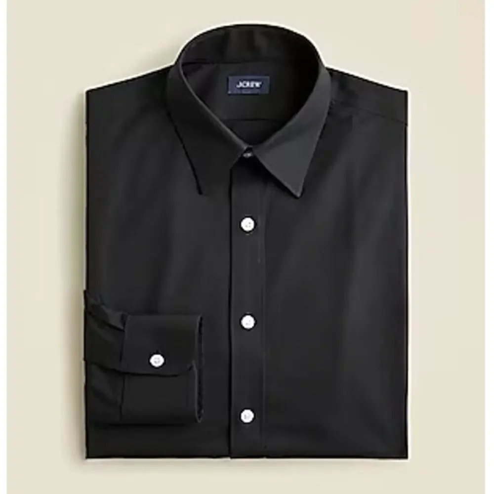 J.Crew Men's Bowery Wrinkle Free Dress Shirt Point Collar Black Size XL NWT